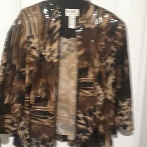 Brown, Black Leopard Sparkle  Jacket